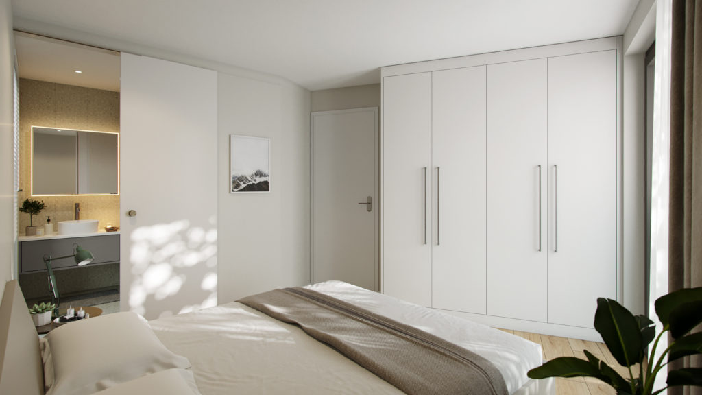 3 Zimmer Wohnung mit hochwertigem Ausbau - Schlafzimmer mit ensuite-Badezimmer