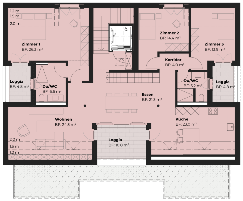 Maisonette-Dachwohnung mit Seesicht - Wohnen über den Dächern von Männedorf - Bild 13