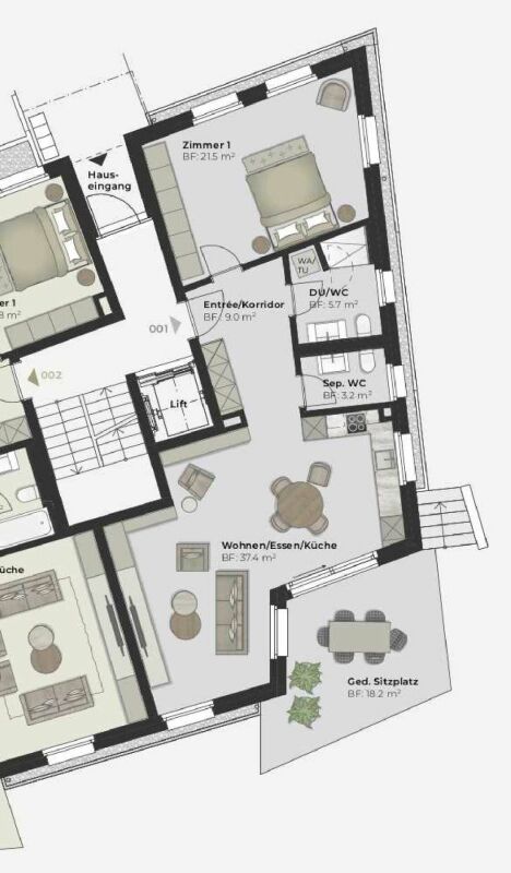 Jenseits des Gewöhnlichen: komfortables Neubauwohnen mitten in Gossau - Grundriss