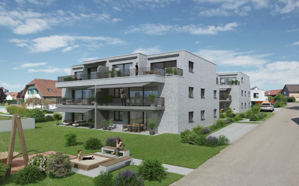 BAUSTART ERFOLGT! Ruhe, Sonne und Weitblick: komfortables Neubauwohnen «i de Breiti» - Bild 1