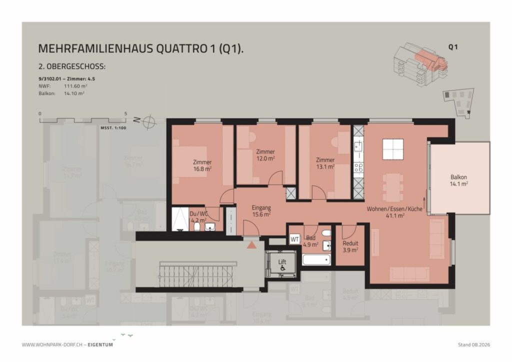 WOHNPARK DORF - VERKAUFSSTART 2. ETAPPE - 4,5-Zimmerwohnung im 2. OG - Bild 7