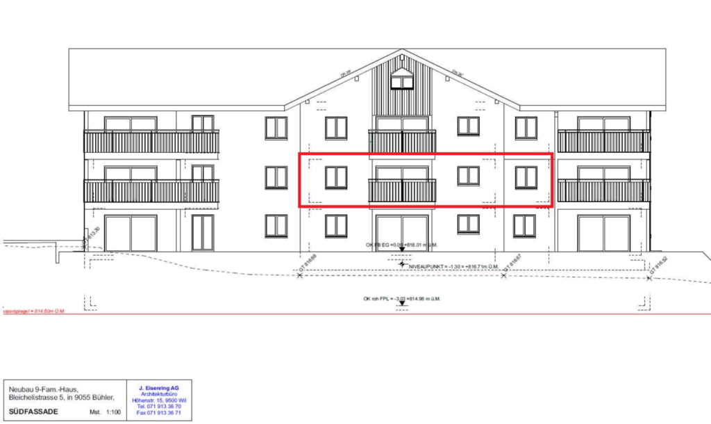 Zu verkaufen an der Bleichelistr. 5 im Bühler, bei Teufen: 3.5 Zimmer Erstbezugswohnung mit grosszügiger Einteilung im 1.OG. - Bild 15