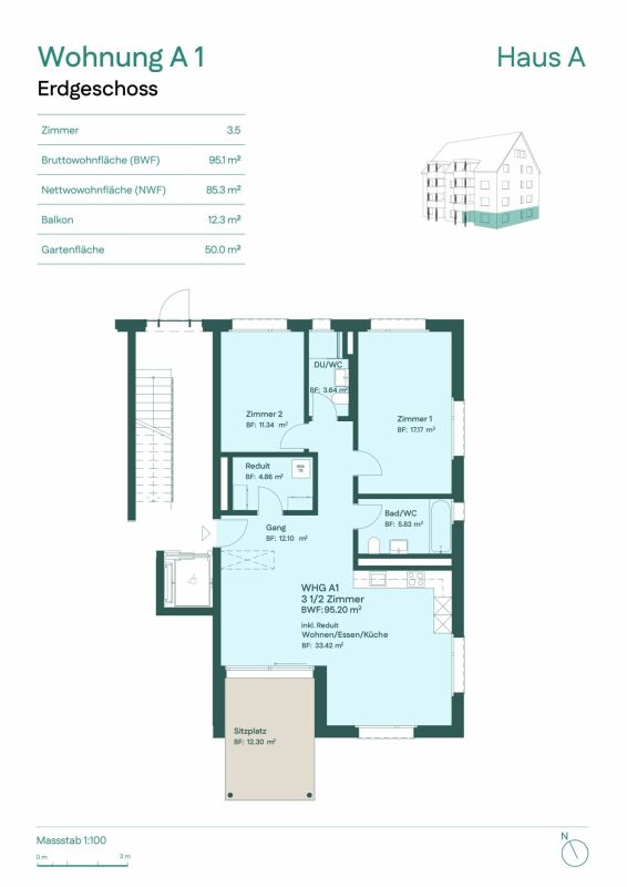 Wohnen mit eigenem Garten - 3.5-Zimmer-Wohnung - Bild 5