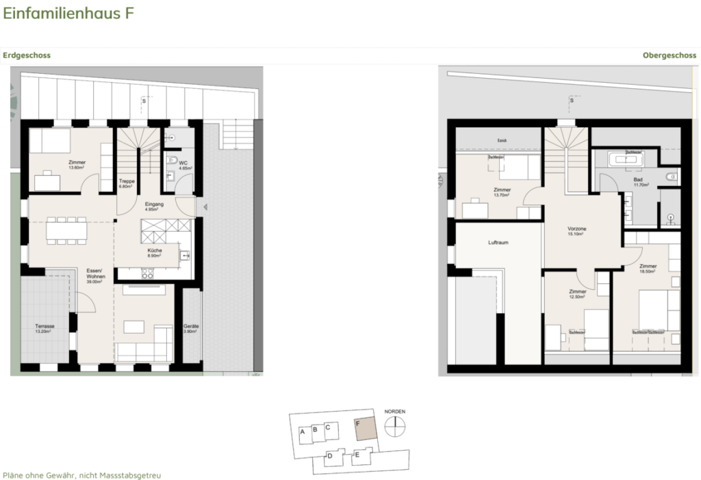 Haus F: Viel Raum und Höhe, mit Garten und Einstellhalle - Bild 4
