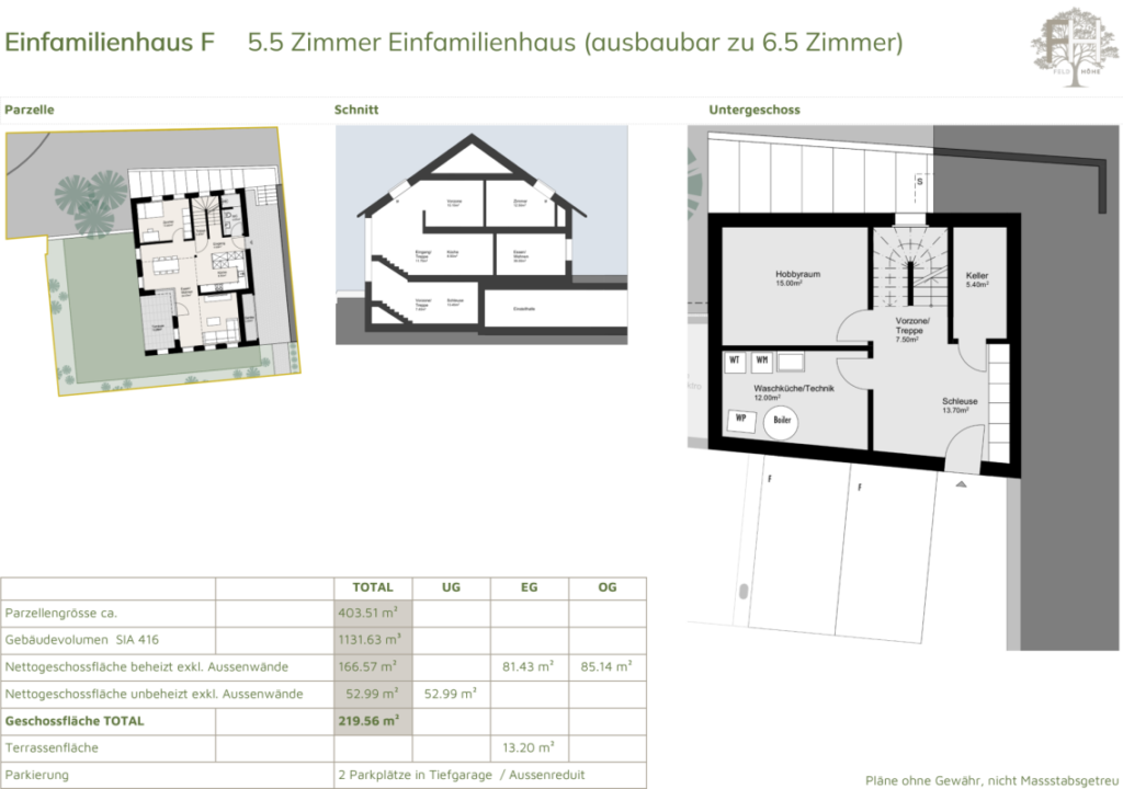 Haus F: Viel Raum und Höhe, mit Garten und Einstellhalle - Bild 5