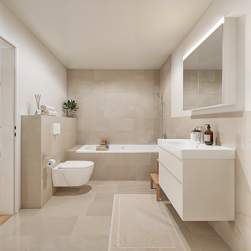Neubauprojekt Vier-Kronen - 4.5 Zimmer-Attikawohnungen - Beispiel-Visualisierung Badezimmer