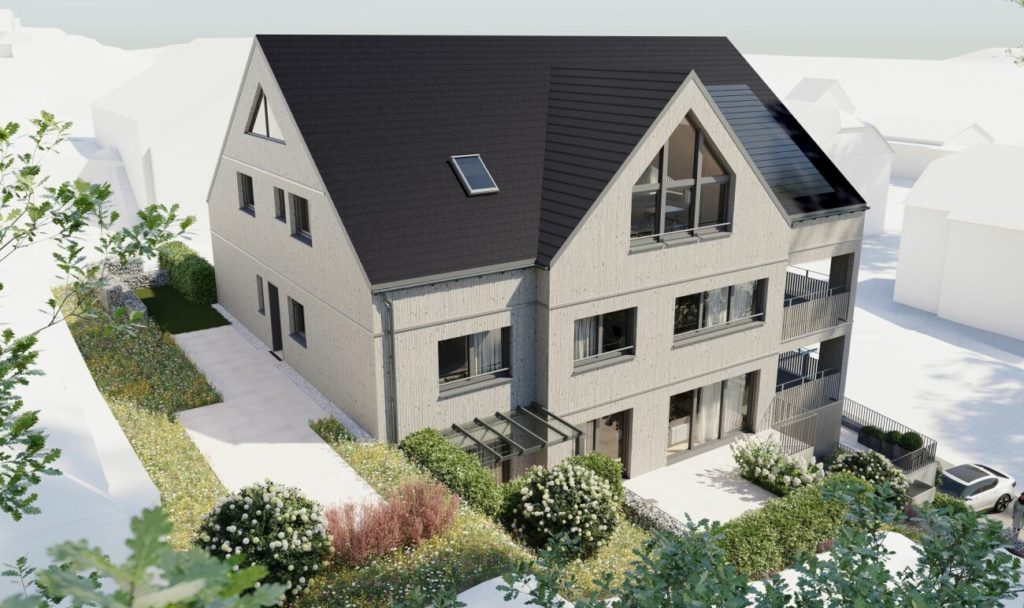 Nordische Architektur in Holz - Wohnung Øverst - Ansicht von Norden