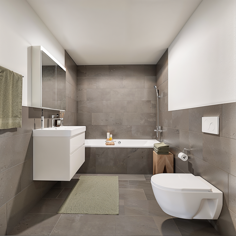 Neubauprojekt Vier-Kronen - 3.5 Zimmer-Attikawohnungen - Beispiel-Visualisierung Badezimmer