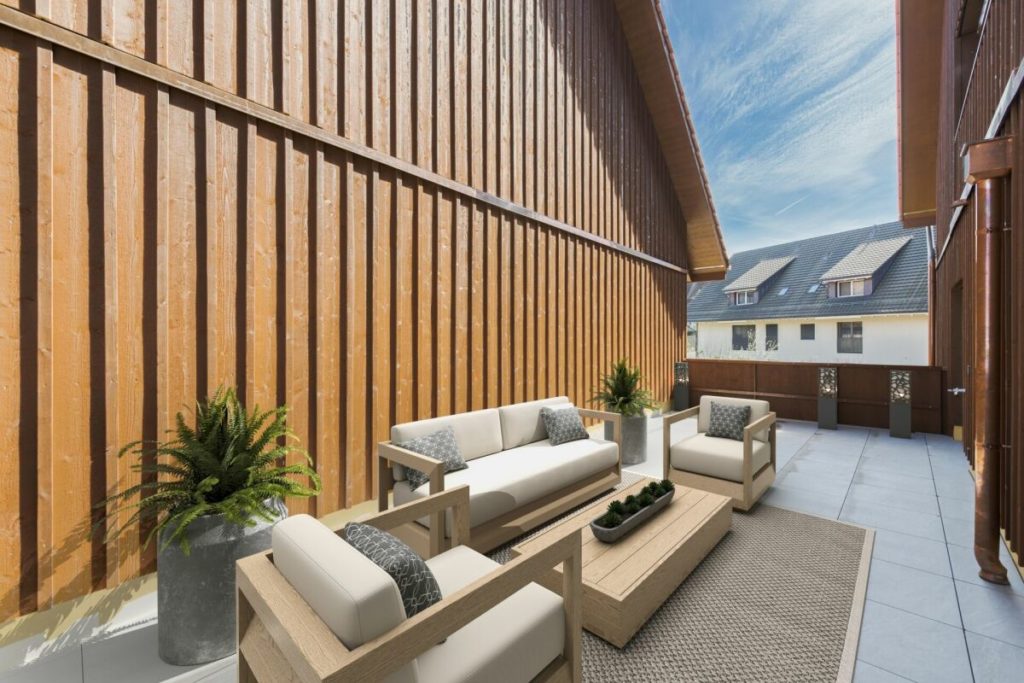 Neubauwohnung mit grosser Terrasse - grosse Terrasse, Whg. 101