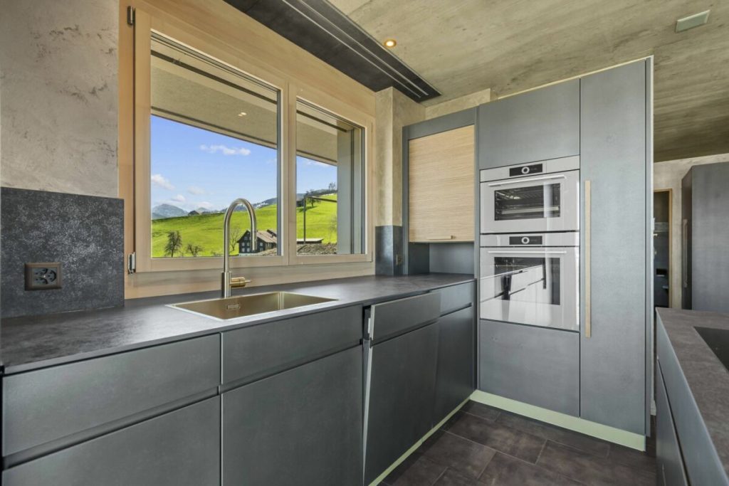 Auftiergarten: Gartenwohnen mit Seeblick - Küche mit Aussicht