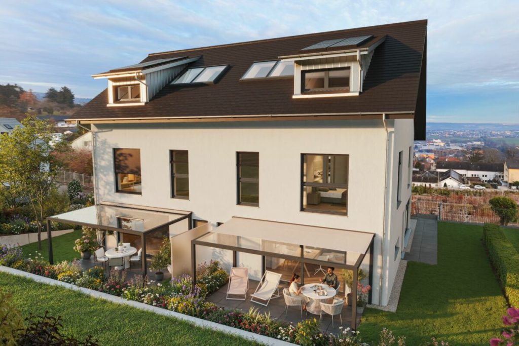 puro vivere: Exklusives Einfamilienhaus mit Garten & Aussicht - Aussenansicht Doppel-Einfamilienhaus
