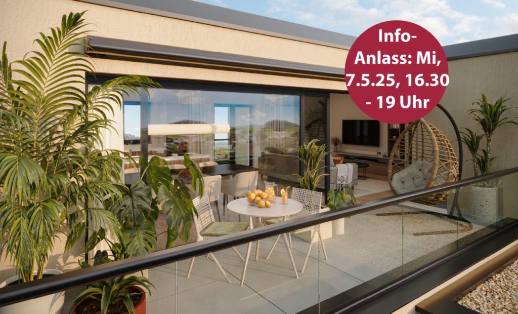Attika-Wohnung mit Weitsicht und direktem Liftzugang - Terrasse Attikawohnung