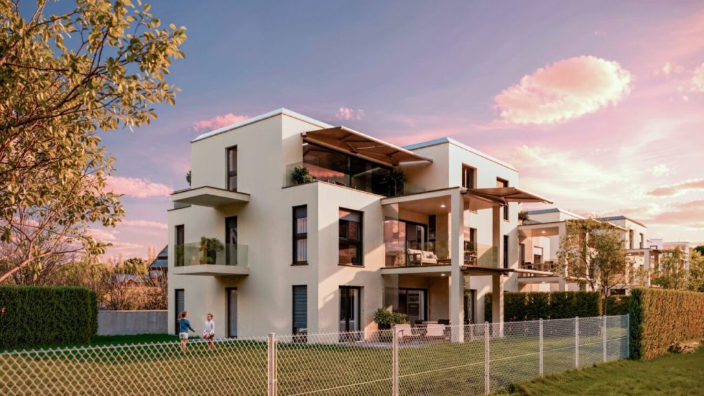 Attika-Wohnung mit Weitsicht und direktem Liftzugang - Aussenansicht Haus A