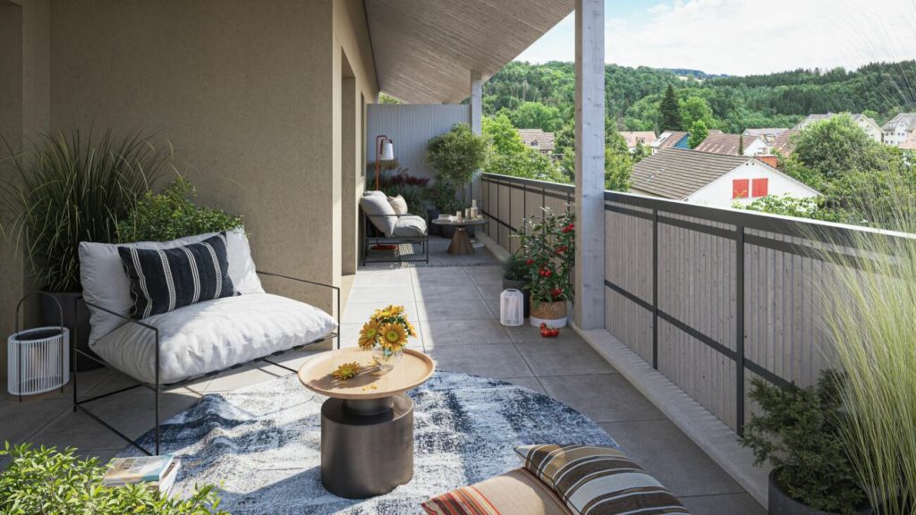 Wohneigentum im Grünen - modern, zentral, nachhaltig - Balkon Whg. 9.102