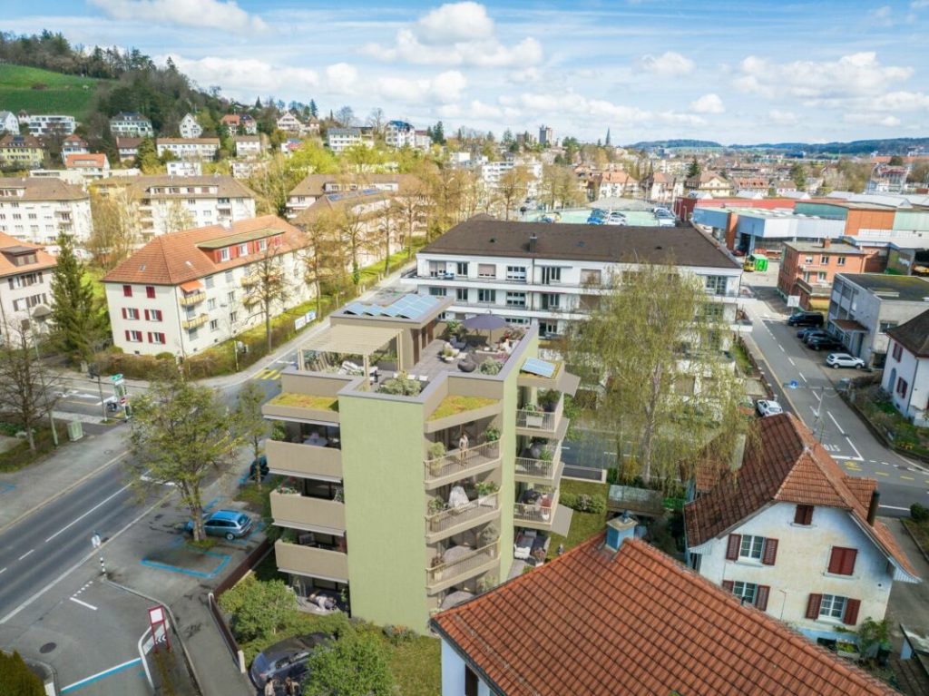 Projekt Geiselweid mit gemeinsamer Dachterrasse - Geiselweid Aussenansicht
