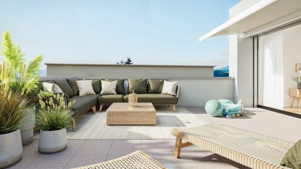Freistehendes Einfamilienhaus an ruhiger Lage - Visualisierung Terrasse