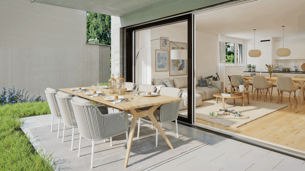 Modernes Einfamilienhaus - Raum zum Leben und Geniessen - Gartensitzplatz