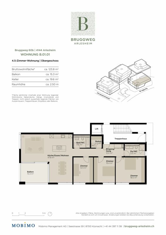 Grosszügige 4.5-Zimmerwohnung - Bruggweg, Arlesheim - Bild 4
