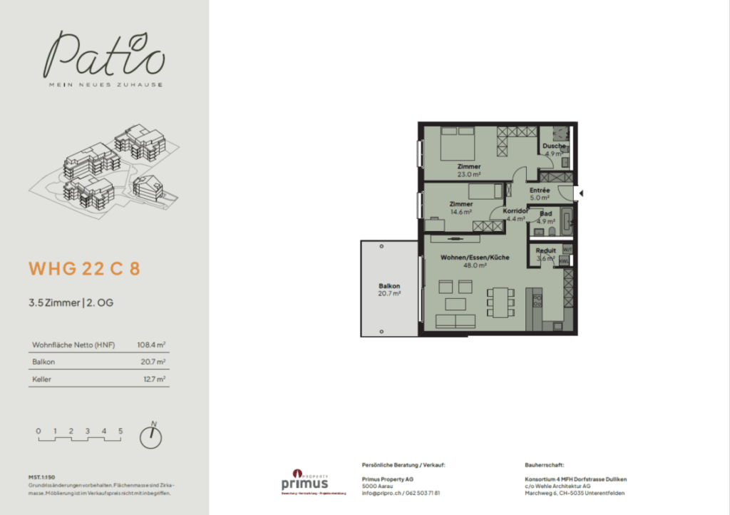 Moderne 3.5-Zimmer-Wohnung mit Balkon in Dulliken - Bild 11