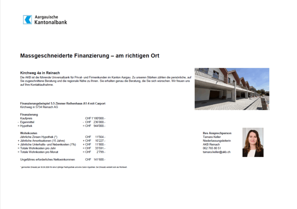 Modernes Neubau-Reihenhaus in Reinach mit sonnigem Wohnambiente - Bild 2